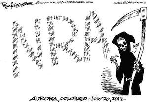 NRA juxtaposed to the Grim Reaper